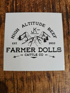 Farmer Dolls Cattle Co Sticker