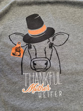 Load image into Gallery viewer, PRE ORDER l &quot;Thankful Mother Heifer&quot; Unisex Gray/ Black Baseball Tee
