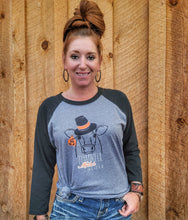 Load image into Gallery viewer, PRE ORDER l &quot;Thankful Mother Heifer&quot; Unisex Gray/ Black Baseball Tee
